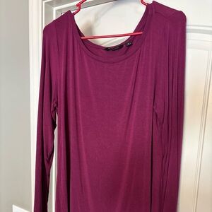 H by Halston Women's Essentials Scoop Neck Long Sleeves Top Burgundy Size Medium
